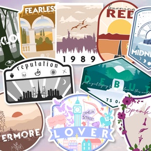 Taylor Swift Folklore Stickers / Taylor Swift stickers / Waterproof 5pcs