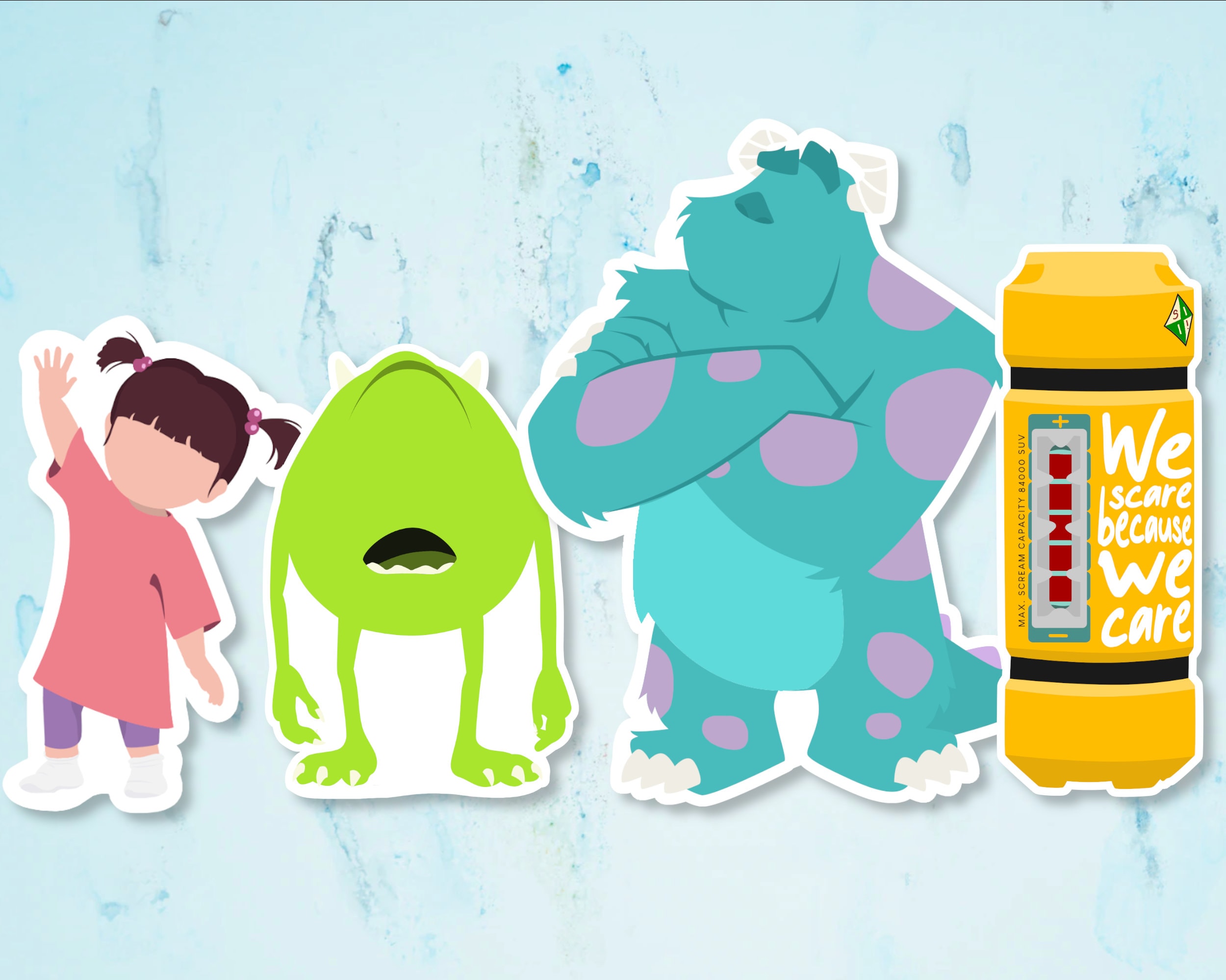 limoen stroomkring Initiatief Monsters Inc Stickers Mike Wazowski Sticker Boo Sully - Etsy