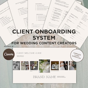 Wedding Content Creator Client Onboarding System | Wedding BTS Creator Workflow Kit | Shot List & Client Questionnaire | Canva Template