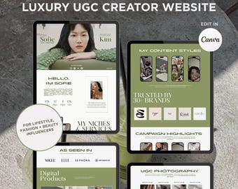 Influencer Media Kit Website Template | UGC Creator Portfolio & Brand Pitch Website