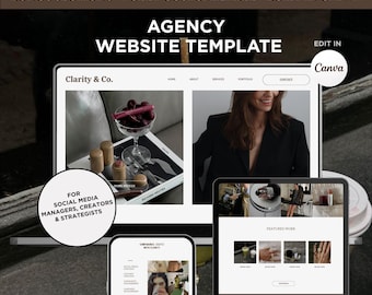 UGC Agency Website Template Canva | Creator Agency Portfolio Website | UGC Manager & Content Creator Studio Site