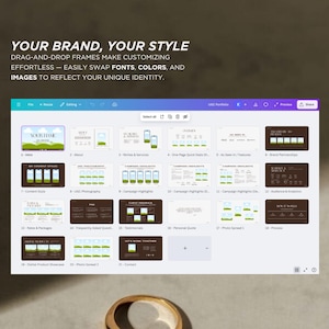 Customizable Canva pitch deck template for influencers and UGC creators to present services, rates and social media statistics
