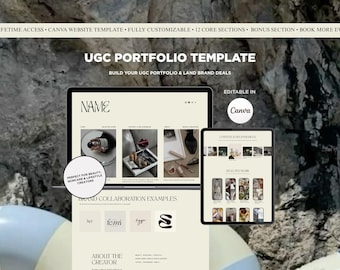 UGC Portfolio Template Canva | UGC Portfolio Website for Content Creators & Influencers