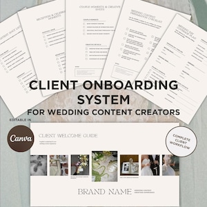 Wedding Content Creator Client Onboarding System | Wedding BTS Creator Workflow Kit | Shot List & Client Questionnaire | Canva Template