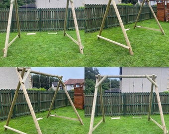 Wooden framed swing set