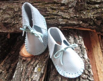 Blue Baby Moccasins Etsy