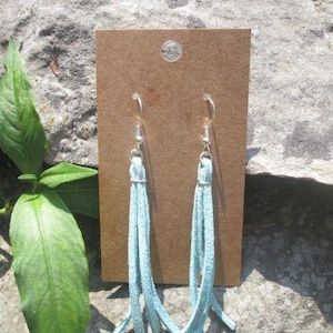 Turquoise Leather Tassels