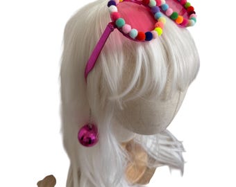 Hand embellished festival pompom/discoball sunglasses