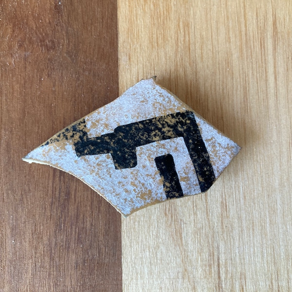 GOURD POTSHERD MAGNET - Vintage Pottery Shard Reproduction - Anasazi Zuni Pot -Southwest Decor - Native American Pottery - Black on White