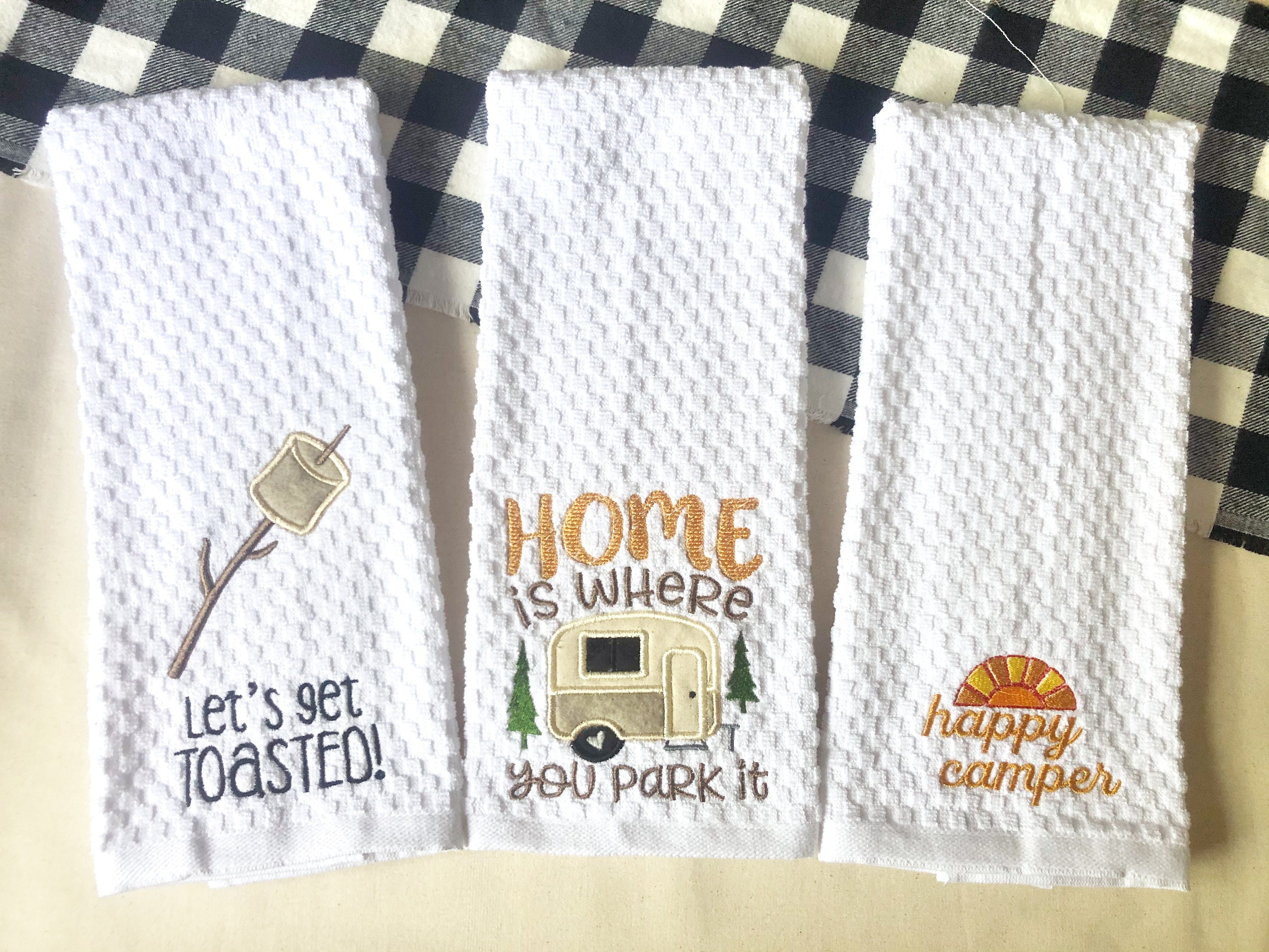 Camper/Camping Themed Kitchen Towel Etsy