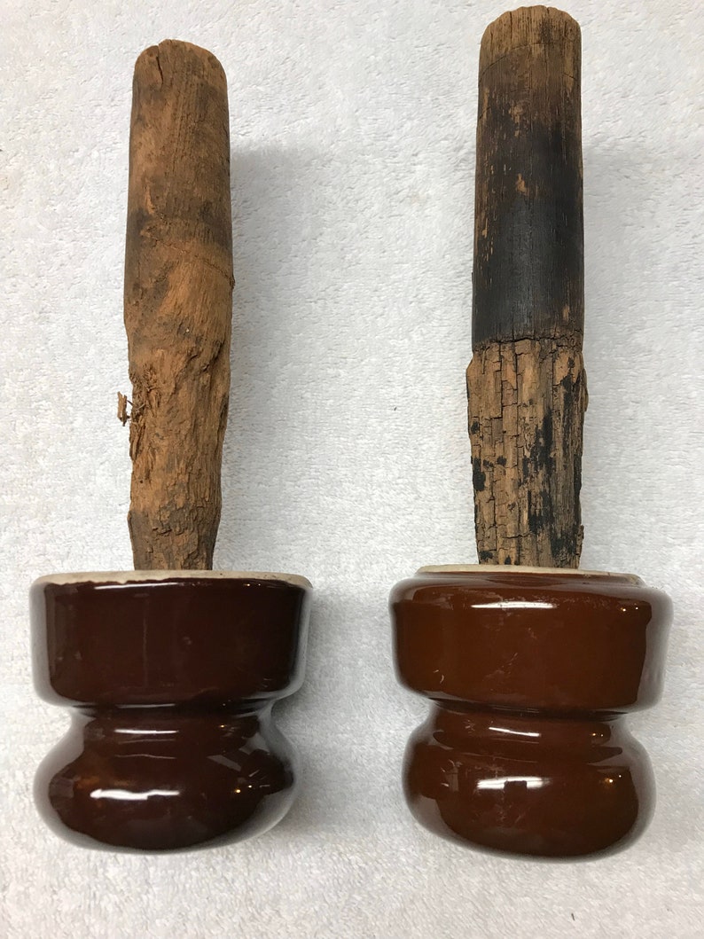 Antique Porcelain Insulators With Wooden Mounting Peg. Etsy