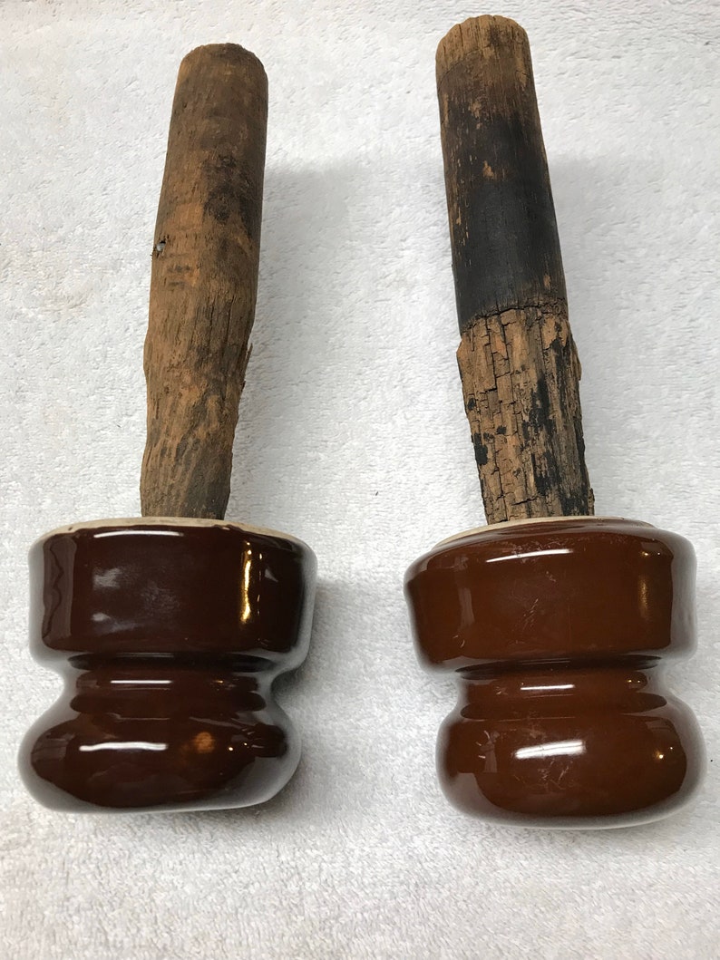 Antique Porcelain Insulators With Wooden Mounting Peg. Etsy