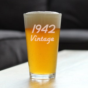 Vintage 1942 - Pint Glass for Beer - 83rd Birthday Gifts for Men or Women Turning 83 - Fun Bday Party Decor - 16 oz