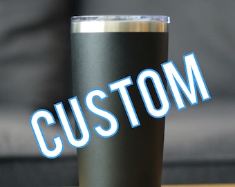 CUSTOM | Insulated Coffee Tumbler Cup with Sliding Lid | 20 oz