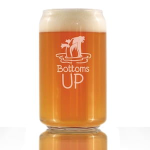Etched Beer Can Pint Glass: Funny Duck Pun Gift