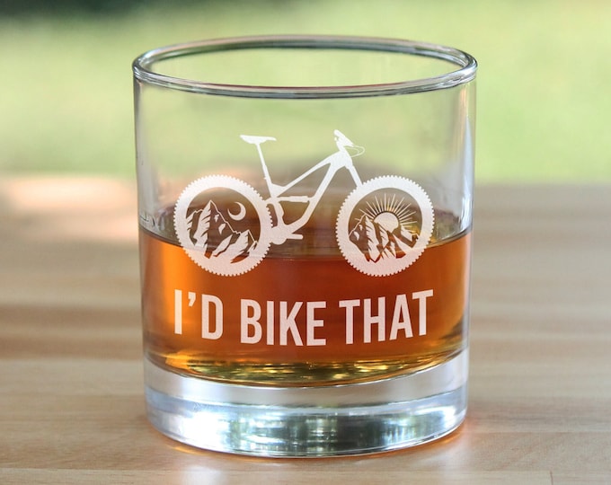 Ik zou dat fietsen - 10 oz Rocks Glass of ouderwets glas, geëtste uitspraken, unieke fietscadeaus voor vrouwen en mannen die graag mountainbiken