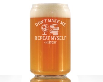 Etched History Teacher Pint Glass: Funny Gift for Educators