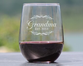 Copa Vino Grabada Personalizada - 460 Ml, Cristal, Apta Lavavajillas, Grabado Duradero - Regalo Para Abuela, Madre, Amiga
