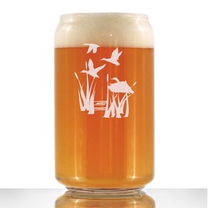 Duck Pond | Cute Beer Can Pint Glass, Etched Sayings | Mallard Gifts for Women & Men | Rustic Cabin Decor