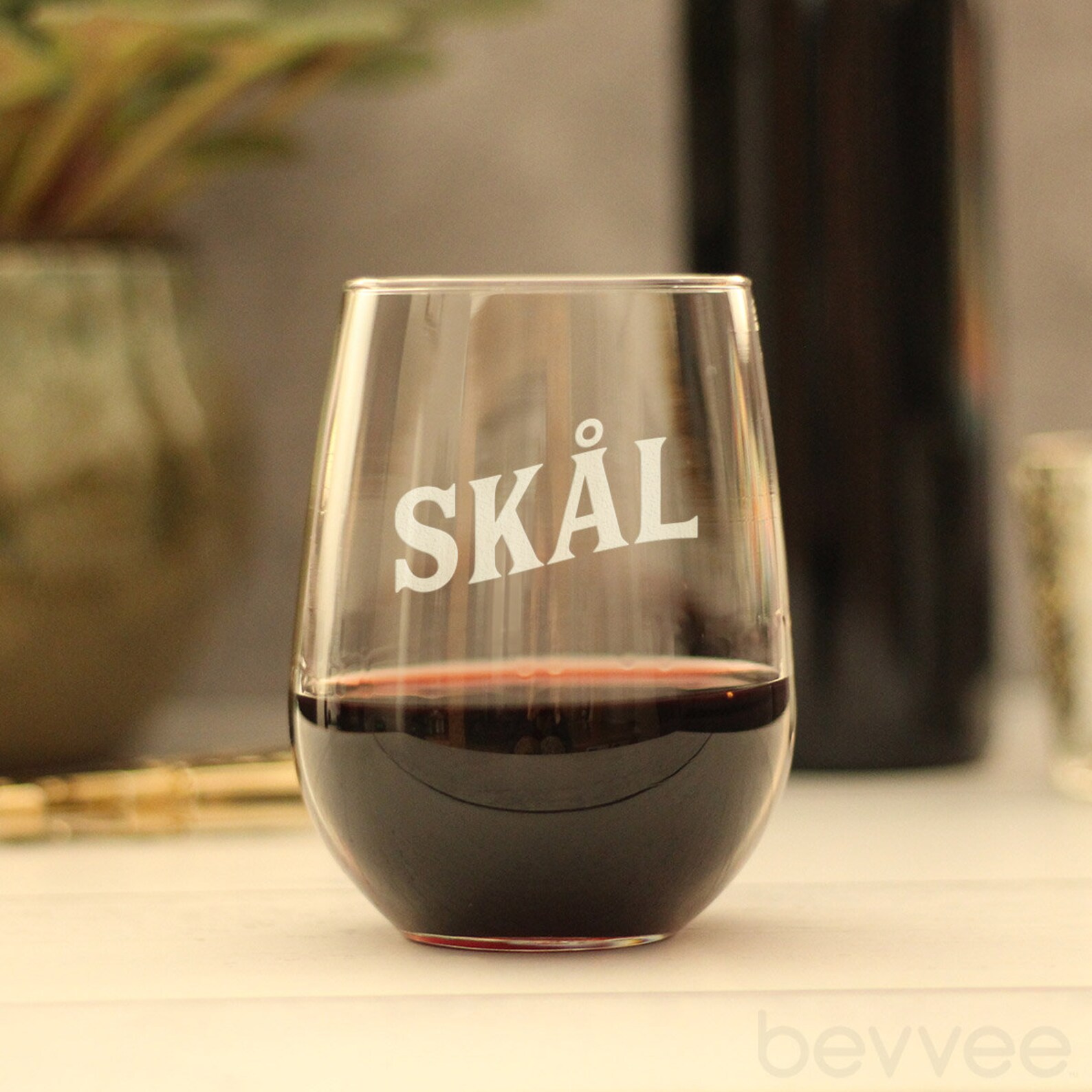 Skal Norwegian and Danish Cheers Cute Funny Stemless Wine Etsy