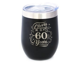 Szklanka do wina „Wzgórze 60 lat”: izolowany prezent na sześćdziesiąte urodziny