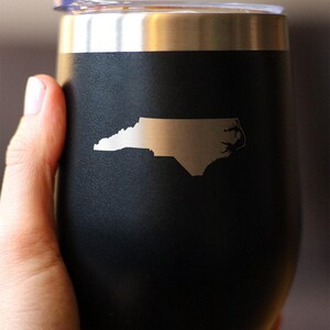 North Carolina State Outline Wine Tumbler: Stainless Steel Travel Mug image 2