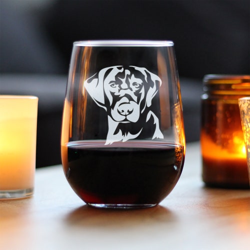 Labrador Face Stemless Wine Glass Labrador Gifts Dog Mom Etsy