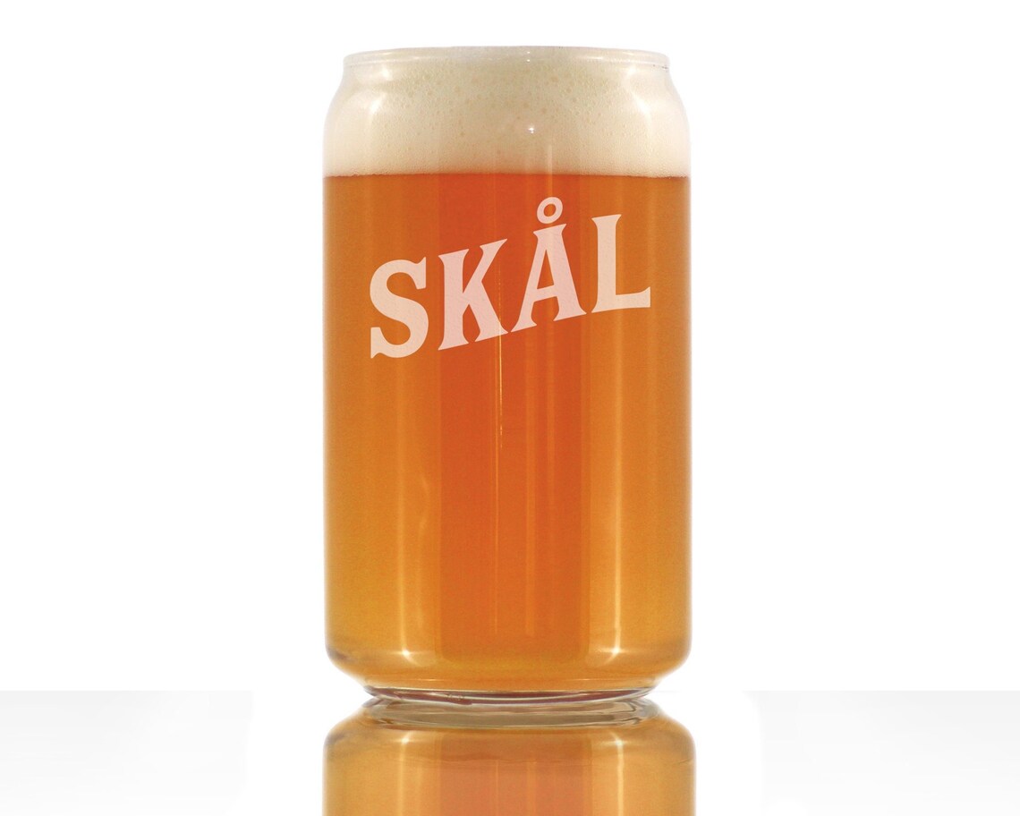 Skal Norwegian and Danish Cheers Cute Funny Beer Can Pint Etsy