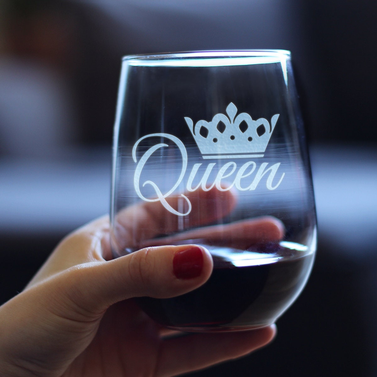 THE QUEENS' JEWELS Bicchiere Da Vino Senza Stelo Con Strass - 621 Ml, Regalo Unico E Luminoso Per Donna
