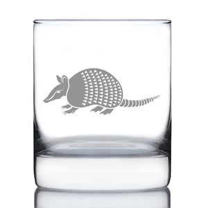 Armadillo Whiskey Rocks Glass Texas Gifts and Souvenirs 10 oz Glasses