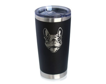 French Bulldog Tumbler: Tazza da viaggio isolata in acciaio inossidabile