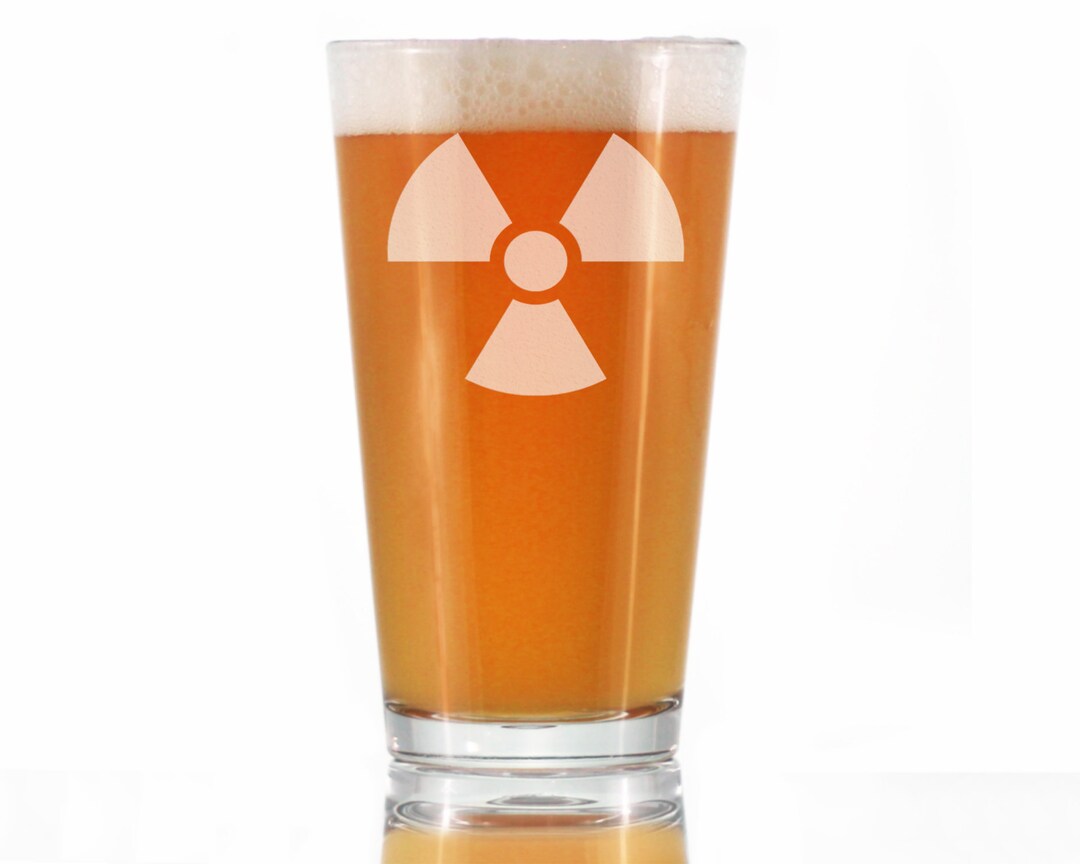 Radiation Symbol Pint Glass Unique Engraved Gifts for Medical
