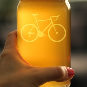 Bicycle Beer Can Pint Glass Unique Biking Themed Decor and Gifts for Bikers 16 oz Glasses image 3