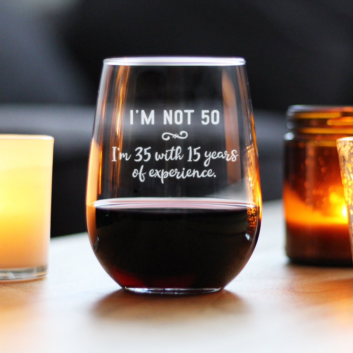 Fuck I'm 50 - 17 Ounce Stemless Wine Glass - Bevvee