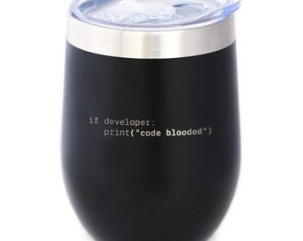 Vaso térmico Code Blooded: Regalo divertido para programadores - Acero inoxidable de 355 ml