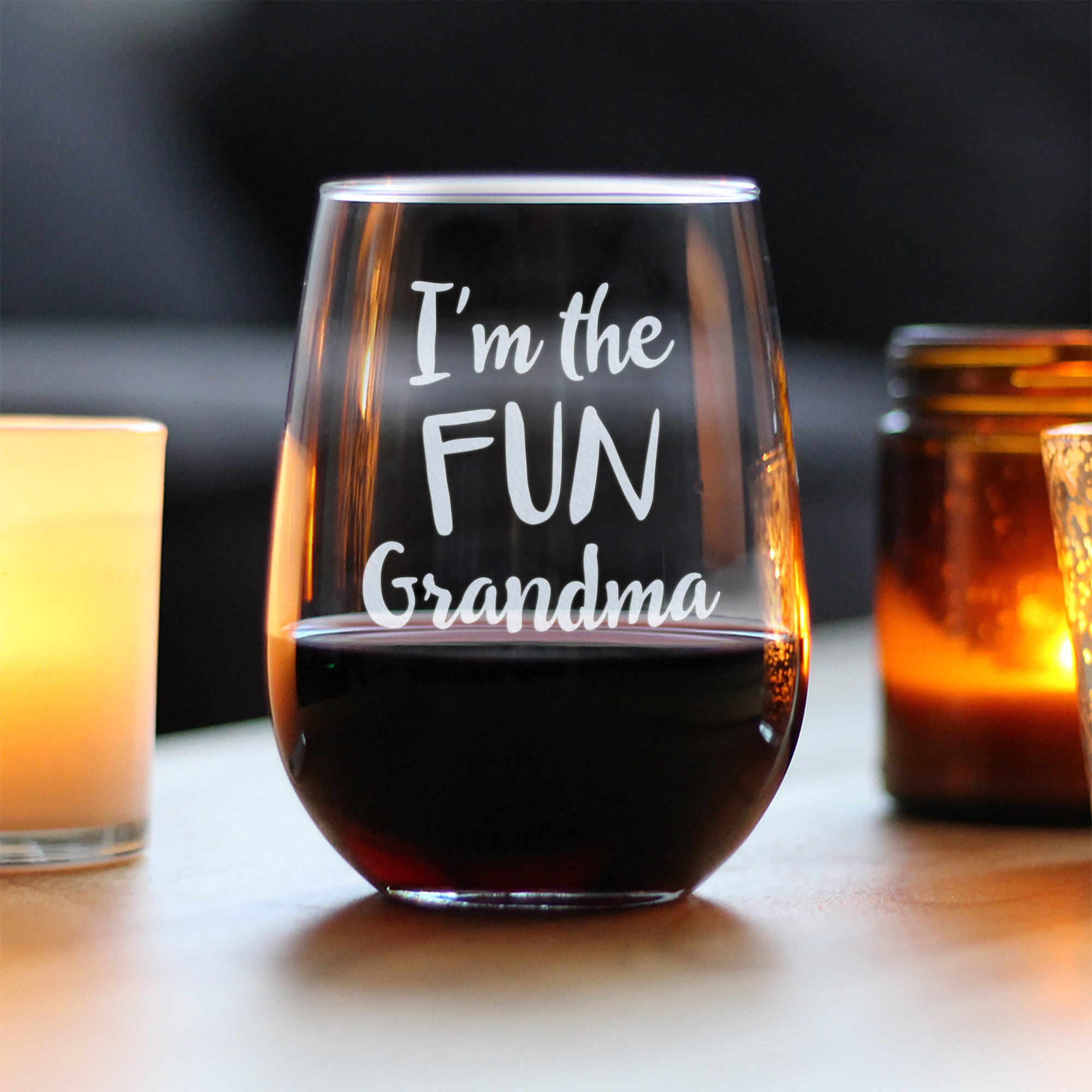 Stemless Wine Glasses for Grandma (15oz) - Funny Wine Glasses for Women -  Novelty Gifts - Cute Wine Glass Gifts for Women - Funny Gifts for Mothers  and Grandmas - Unique Gifts