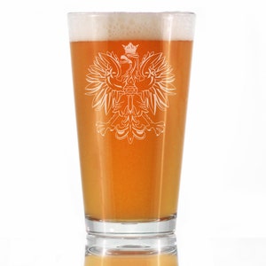 Copo de cerveja com águia polonesa gravada, copo de festa para poloneses e amantes de cerveja, presentes exclusivos da Polônia