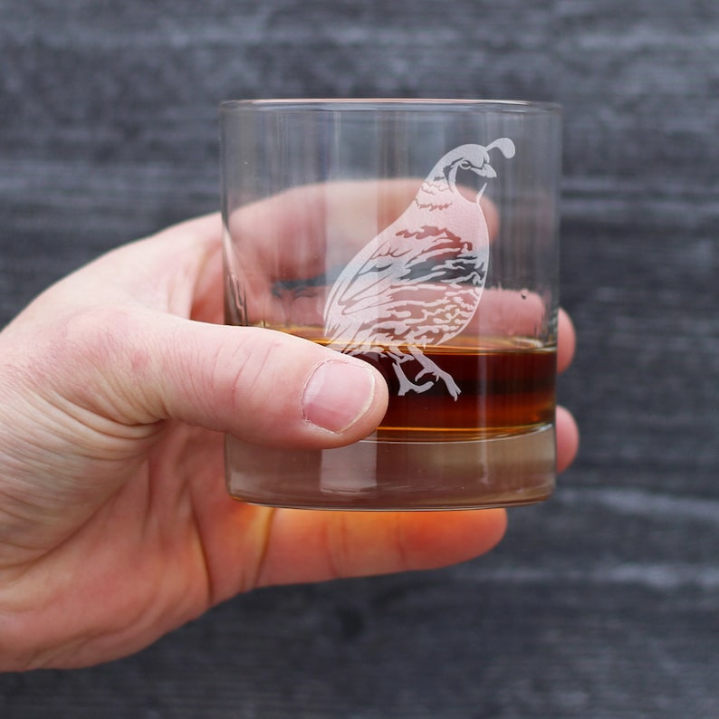BevveeCo Quail Rocks Glass - Thumbnail 3