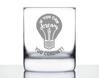 If You Dream It You Conduit - Whiskey Rocks Glass - Funny Electrician Themed Gifts - 10.25 Oz
