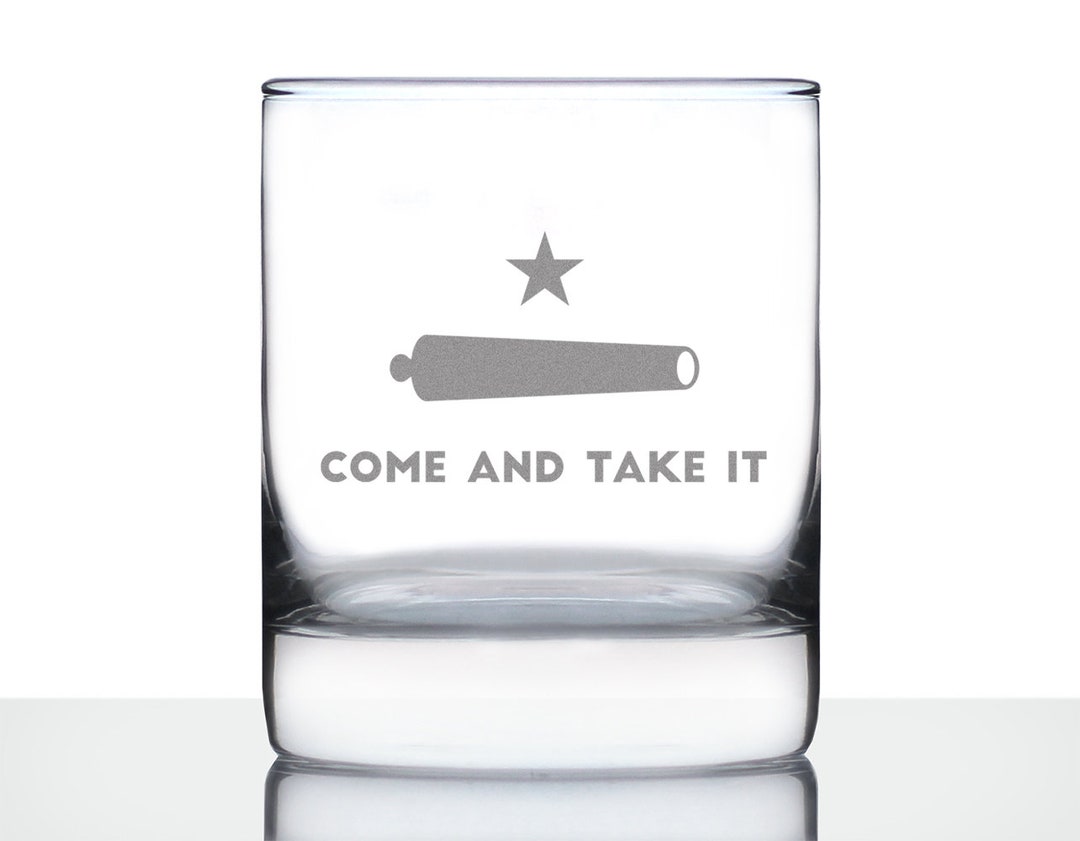 カム・アンド・テイク・イット・ロックグラス：エッチングされた