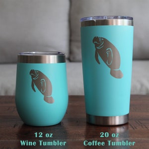 Manatee Cute Stemless Wine Glass Beach House Decor Gifts for Lovers of Manatees and Wine Large Glasses 画像 7