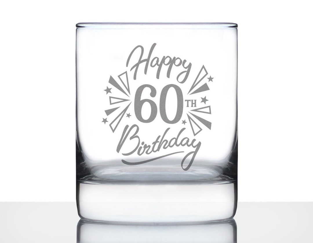 60th Rocks 60th Birthday Rocks Glass: Etched Old Fashioned Gift - Etsy