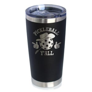 Funny Pickleball Gifts Insulated Coffee Tumbler with Sliding Lid Pickleball Y&#39;all 20oz Stainless Steel Tumbler
