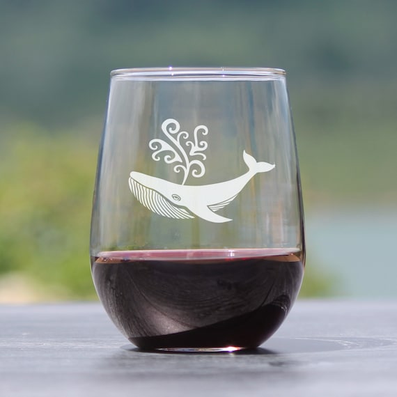 Whale - Stemless Wine Glass, Large 17 Ounce Size, Etched Sayings, Cute  Nautical Themed Birthday Gift for Women That Love the Ocean & Whales - Etsy