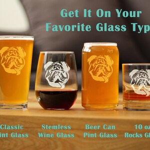 Bulldog 10 oz Rocks Glass or Old Fashioned Glass, Etched Glassware, Cute Gifts for Dog Lovers with English Bulldogs image 8