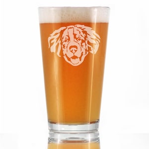 Bernese Mountain Dog Face - Pint Glass, 16 Oz, Etched Sayings - Cute Gifts for Dog Lovers with Bernese Mountain Dogs