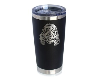 Golden Doodle Face Thermobecher: Edelstahl Kaffeetasse