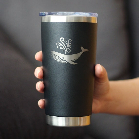 Whale Coffee Tumbler 20oz - Stainless Steel Ocean Theme Travel Mug