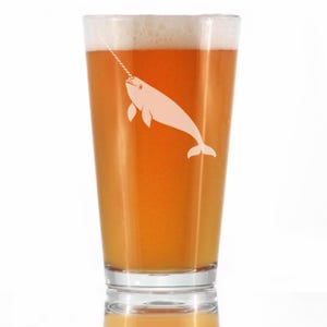 Narwhal Pint Glass for Beer Narwhal Gifts for Women 16 oz Glasses