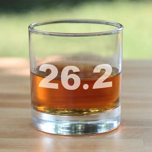 26.2 Marathon Whiskey Rocks Glass - Gifts for Marathon Runners - 10.25 oz Glasses